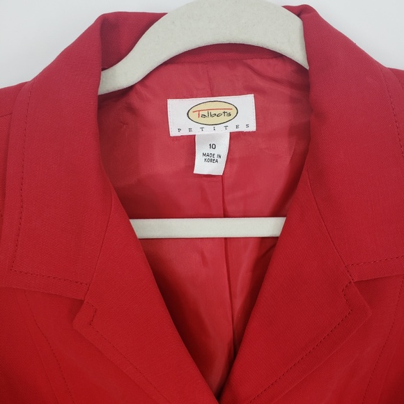 Talbots Linen Blend Red Blazer Sz 10 - Picture 2 of 7
